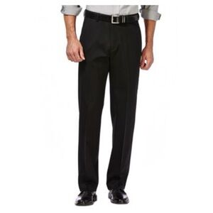 Haggar Men's Classic Fit Stretch Black Dress Pants Sz 38Wx31L